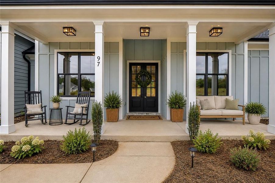 Exterior details and patio area of a home in Old Town Estates, Monroe (Image 3).