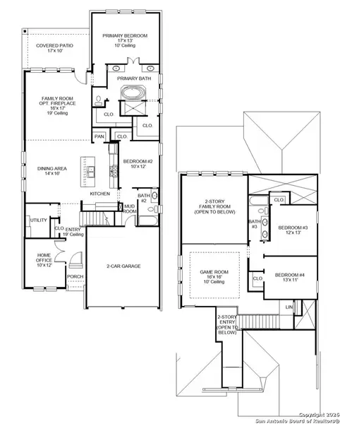 2D floor plan layout of this home in Briggs Ranch, San Antonio, TX (Image 2).