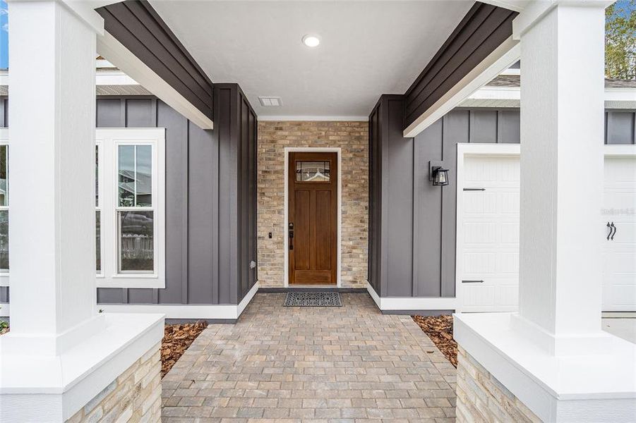 Exterior details and patio area of a home in Fairway Pointe at West End, Newberry (Image 2). Exterior details and patio area of a home in Fairway Pointe at West End, Newberry (Image 2).