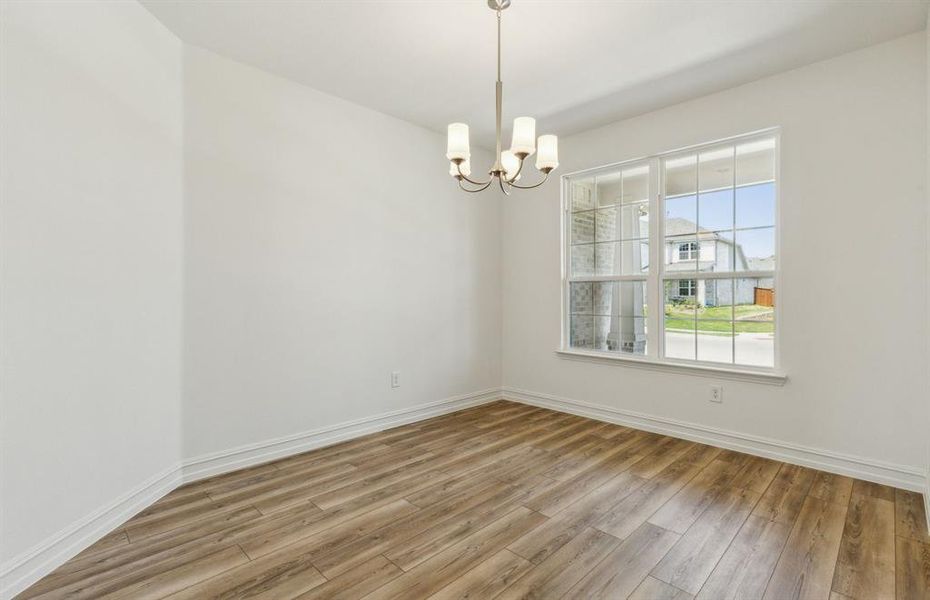 Airy dining area  *real home pictured