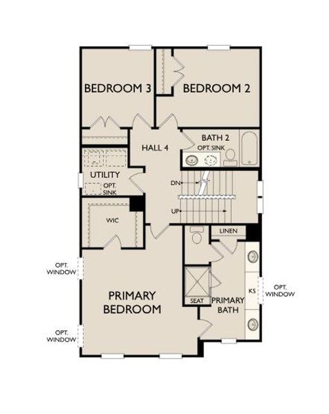2D floor plan layout of this home in Midtown at Nexton, Summerville, SC (Image 5).