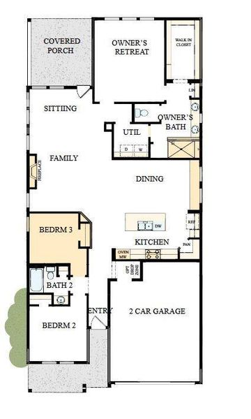 2D floor plan layout of this home in Encore at Streamside - Classic Series, Waxhaw, NC (Image 5).