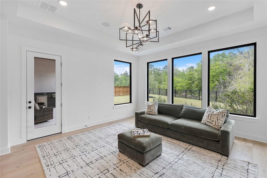 Furnished interior view inside a new home in , Spring (Image 42).