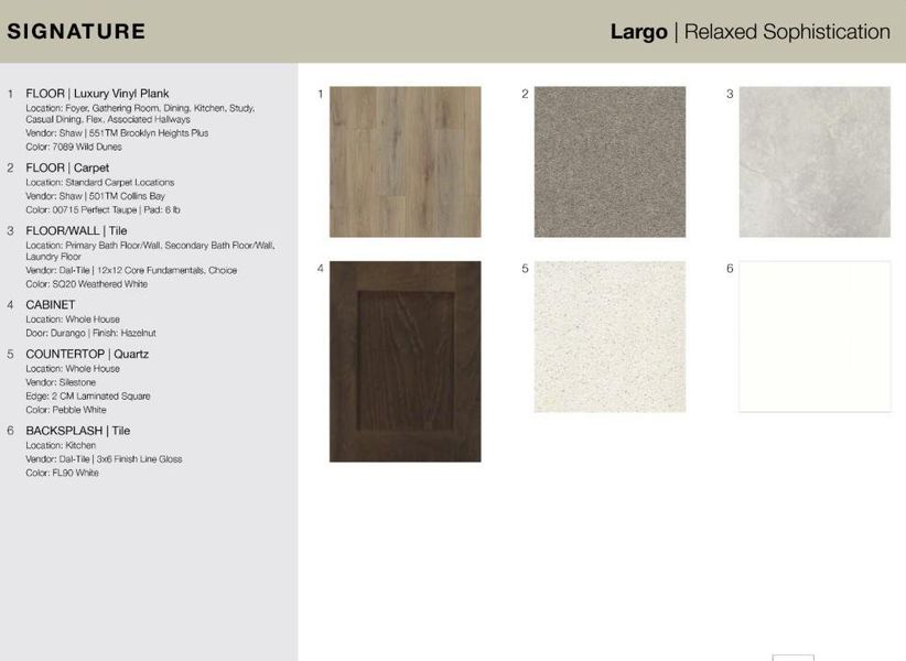 7510 Happiness Pass design selections. Home is currently under construction and selections are subject to change.