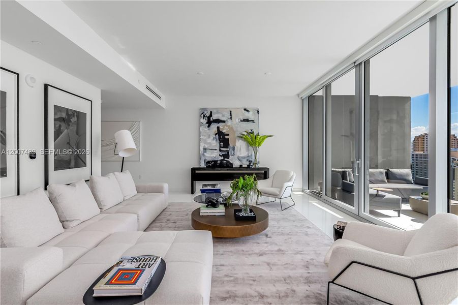 Furnished interior view inside a new home in Aston Martin Residences, Miami (Image 16).