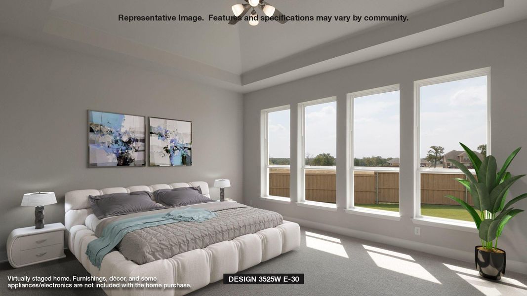 Carpeted bedroom with multiple windows Carpeted bedroom with multiple windows