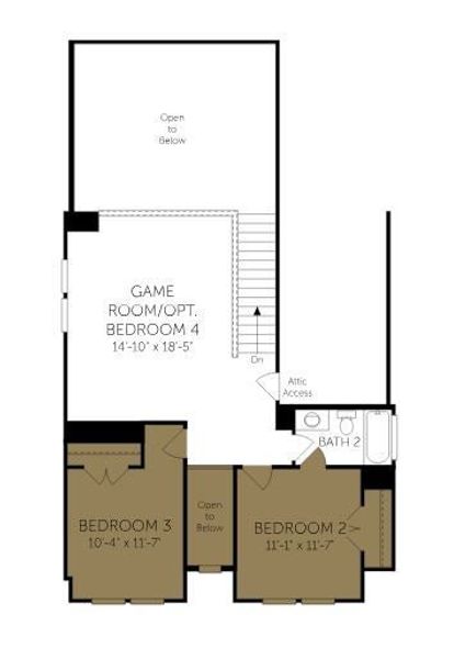 2D floor plan layout of this home in Landmark, Denton, TX (Image 3).