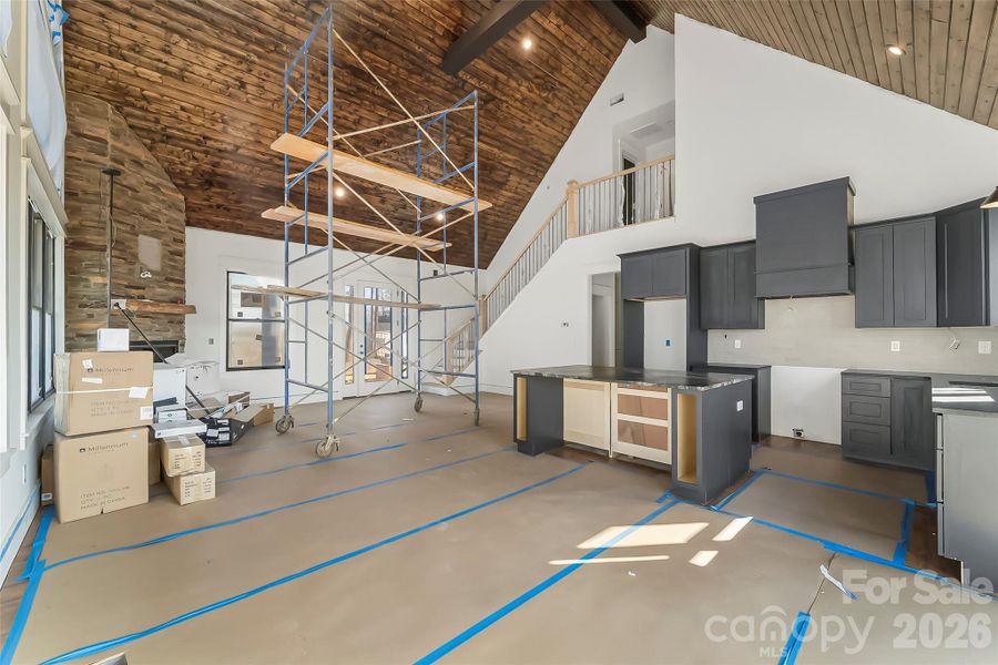 Soaring wood-covered vaulted ceilings Soaring wood-covered vaulted ceilings