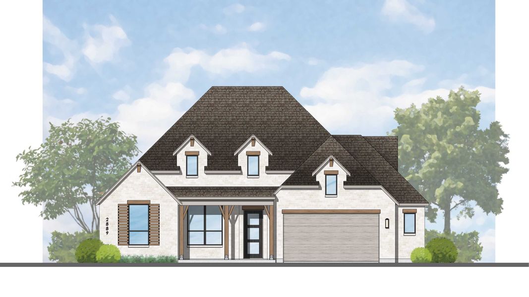 Representative rendering of the exterior for the Birchwood Plan by Highland Homes (Image 32). Representative rendering of the exterior for the Birchwood Plan by Highland Homes (Image 32).