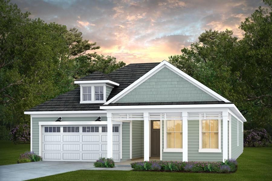 Representative exterior photo of a completed home built from the Prestige by Del Webb in Del Webb Carolina Ridge, Midland, NC (Image 21).