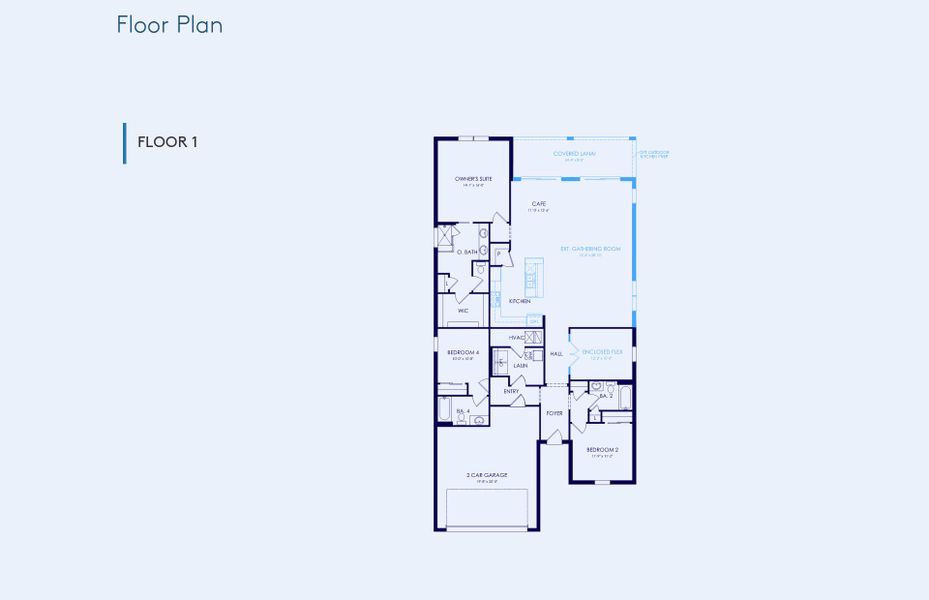 2D floor plan layout of this home in Longmeadow at North River Ranch, Parrish, FL (Image 3).