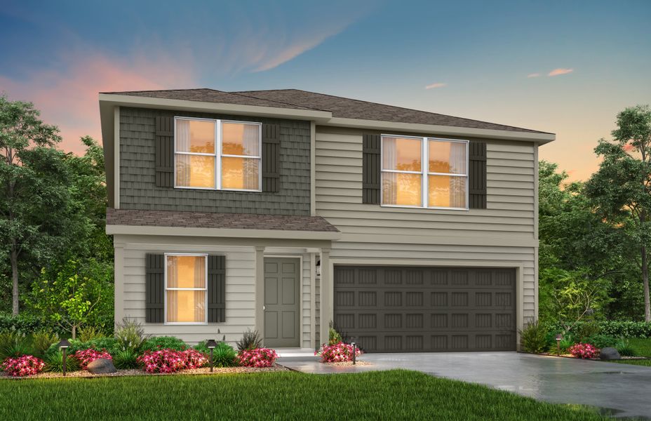 Front exterior of a new home in Meadows of Chandler, Chandler, TX, highlighting curb appeal (Image 16). Front exterior of a new home in Meadows of Chandler, Chandler, TX, highlighting curb appeal (Image 16).