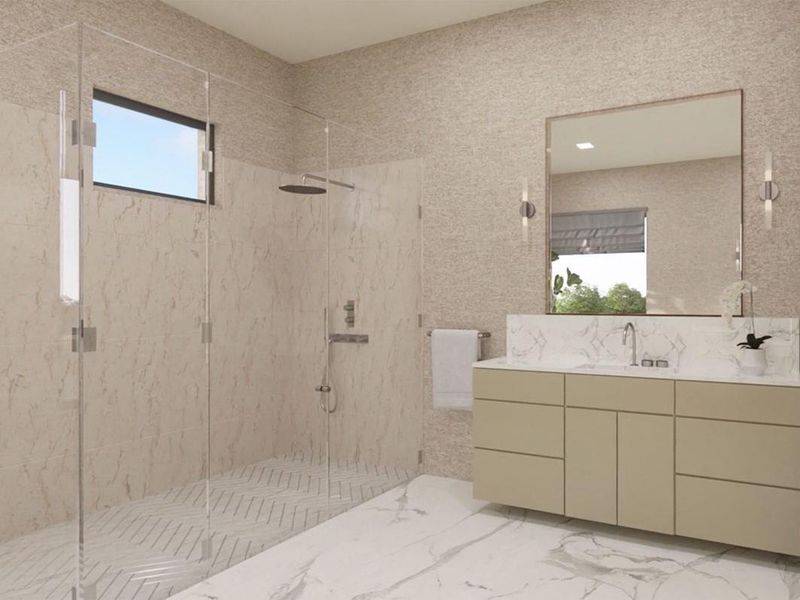 one of two Primary bathrooms