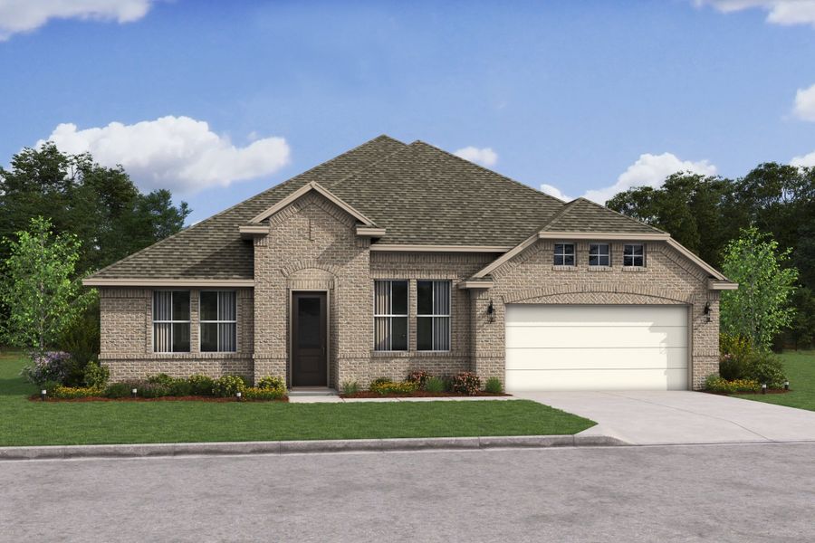 Representative exterior photo of a completed home built from the Geneva by K. Hovnanian® Homes in Sundance Cove, Crosby, TX (Image 2).