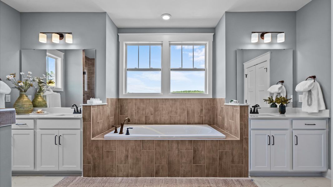 Representative furnished interior of a home built from the Stonehaven by DRB Homes in Pinebrook, Woodruff (Image 29).