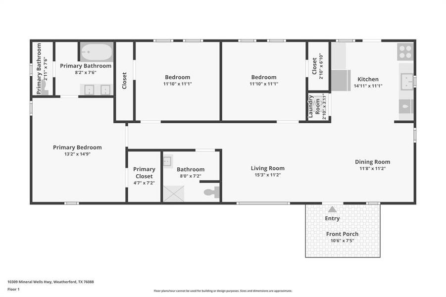 2D floor plan layout of this home in , Weatherford, TX (Image 3).