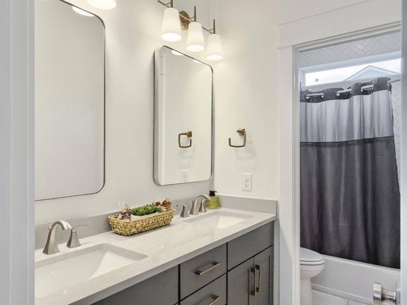 Furnished interior view inside a new home in Overlook at Copahee Sound, Awendaw (Image 62).