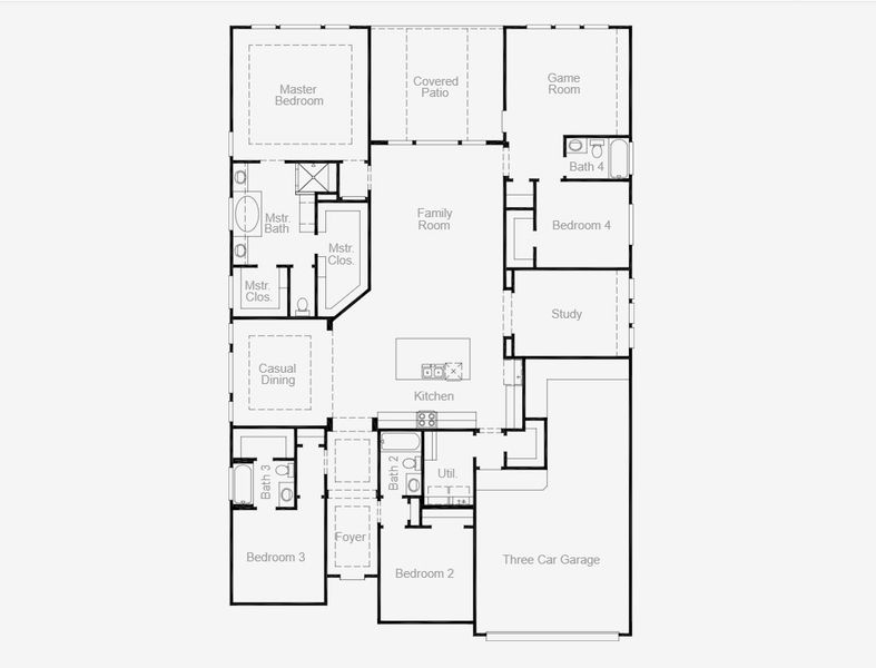 2D floor plan layout of this home in Parmer Ranch, Georgetown, TX (Image 2). 2D floor plan layout of this home in Parmer Ranch, Georgetown, TX (Image 2).