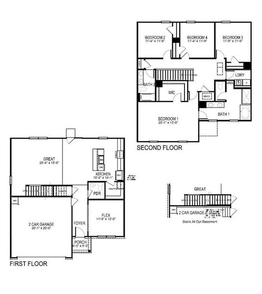 2D floor plan layout of this home in Oconee Overlook, Gainesville, GA (Image 2). 2D floor plan layout of this home in Oconee Overlook, Gainesville, GA (Image 2).