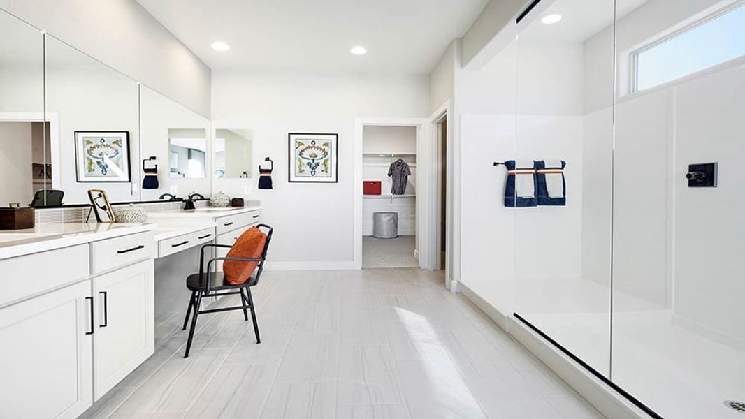 Representative furnished interior of a home built from the 45RM3 by Taylor Morrison in Almeria at Rancho Mercado, Surprise (Image 8). Representative furnished interior of a home built from the 45RM3 by Taylor Morrison in Almeria at Rancho Mercado, Surprise (Image 8).