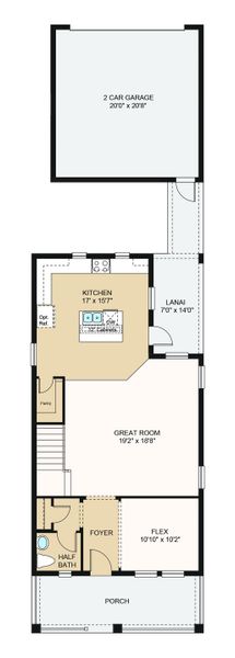 2D floor plan layout of this home in Harvest at Ovation, Winter Garden, FL (Image 3).