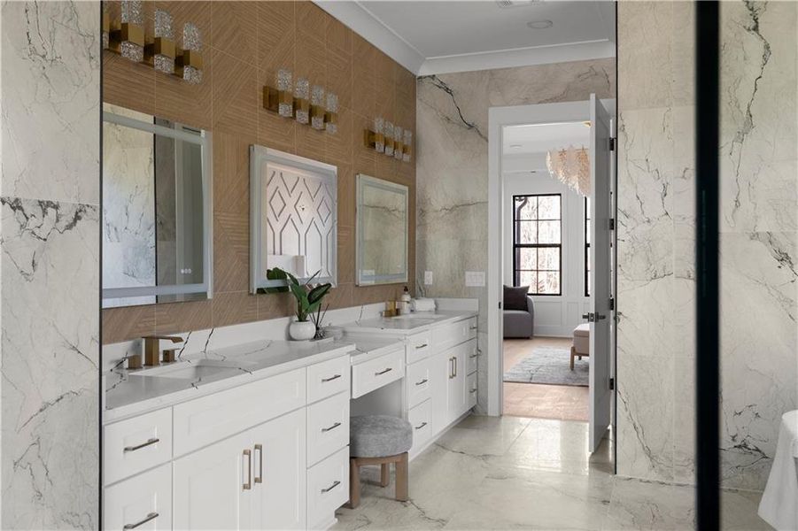 Furnished interior view inside a new home in , Suwanee (Image 75).