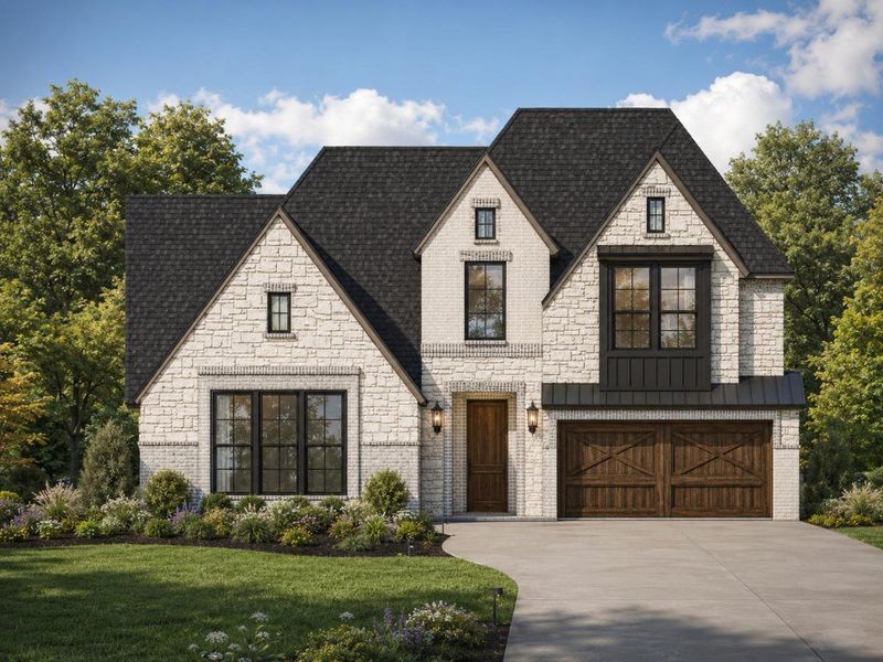 Front exterior of a new home in Chatham Reserve, Providence Village, TX, highlighting curb appeal (Image 1). Front exterior of a new home in Chatham Reserve, Providence Village, TX, highlighting curb appeal (Image 1).