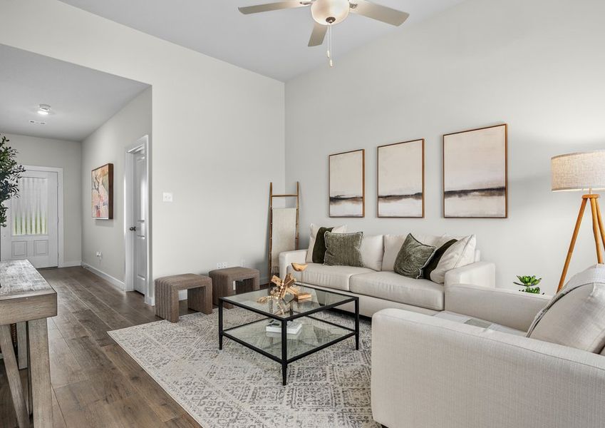 The family room is a wonderful gathering place.