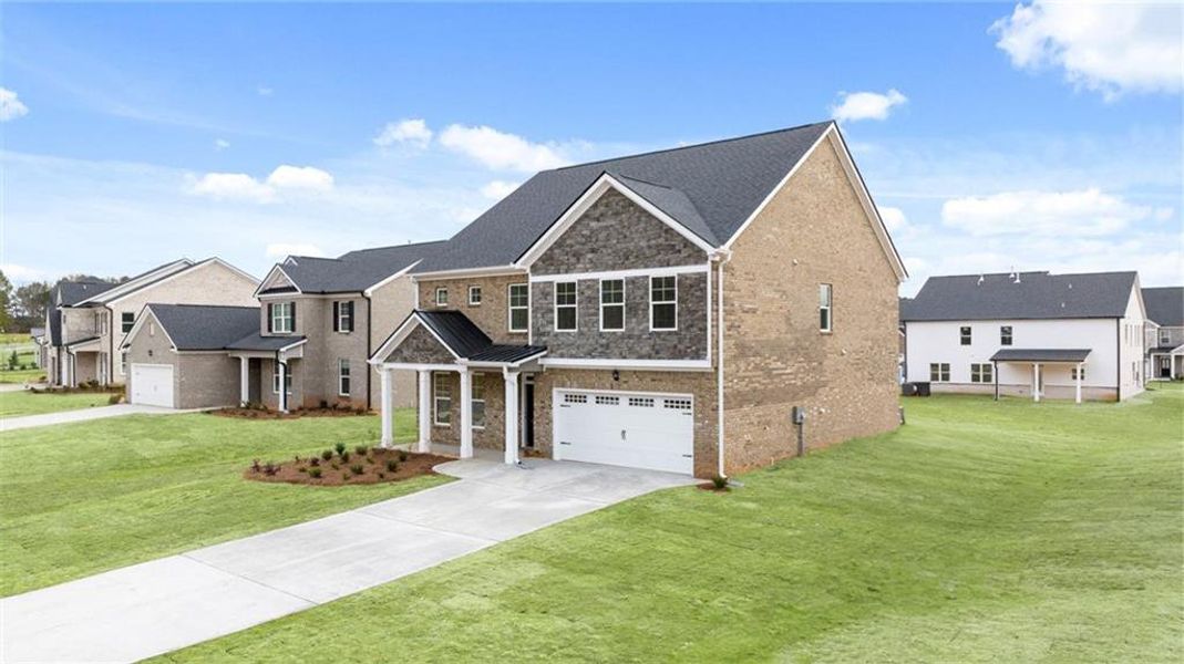 Front exterior of a new home in Westland, Bogart, GA, highlighting curb appeal (Image 15).