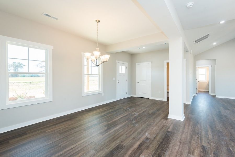 Representative unfurnished interior of a home built from the Harrison by Foundation Home Builders LLC in Old Hickory Crossing, Mocksville (Image 14). Representative unfurnished interior of a home built from the Harrison by Foundation Home Builders LLC in Old Hickory Crossing, Mocksville (Image 14).