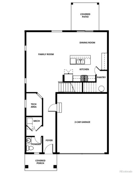2D floor plan layout of this home in Second Creek Farm, Commerce City, CO (Image 3).