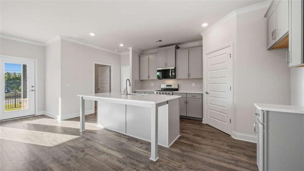 Furnished interior view inside a new home in Oak Ridge Meadows - Active Adult, Locust Grove (Image 4). Furnished interior view inside a new home in Oak Ridge Meadows - Active Adult, Locust Grove (Image 4).