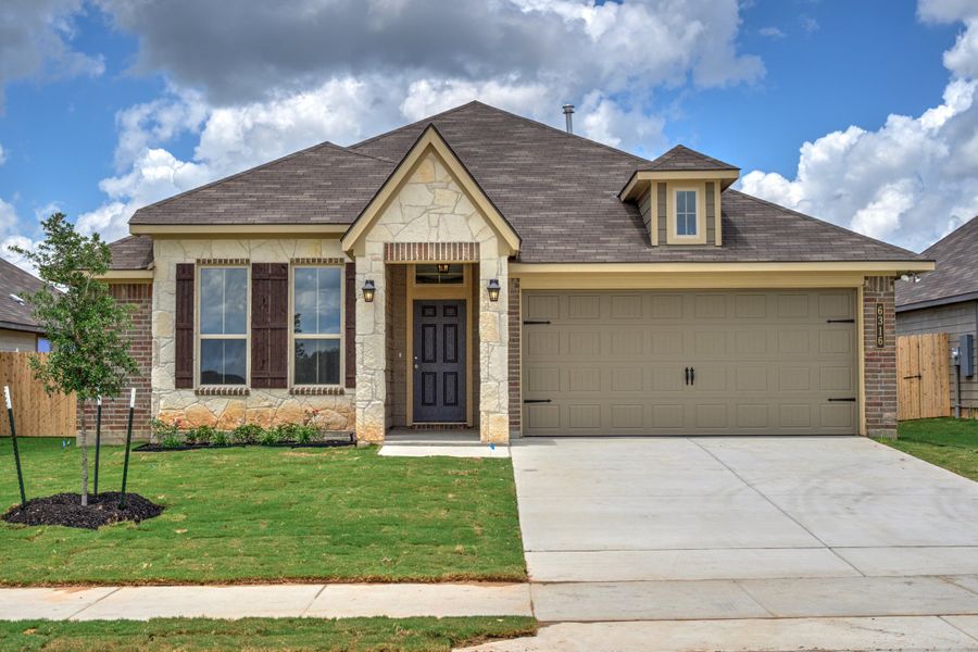 Representative exterior photo of a completed home built from the The 1613 by Stylecraft Builders in Arroyo Ranch, Seguin, TX (Image 15).