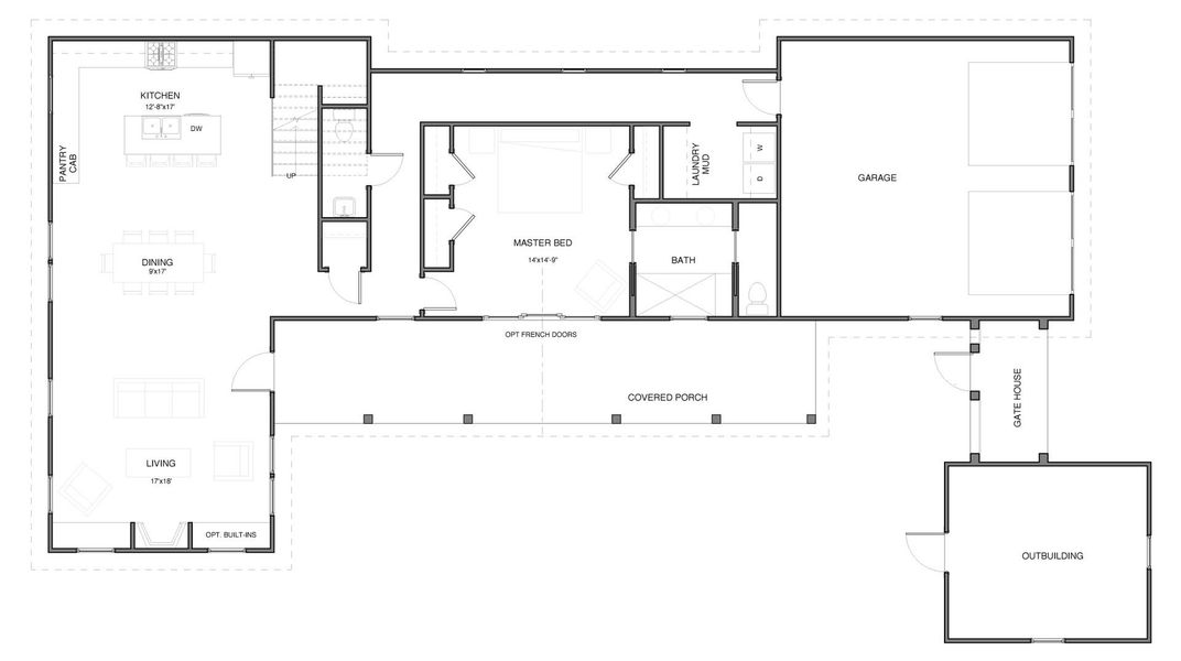 2D floor plan layout for the Culina II by New Leaf Builders in The Domus Collection at Midtown Nexton, Summerville, SC (Image 3).