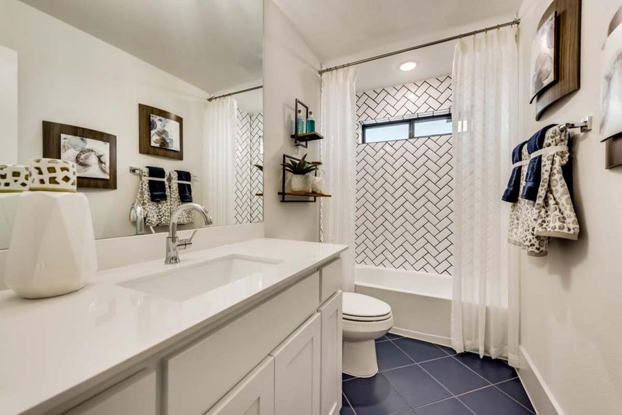 Furnished interior view inside a new home in Lakes at Legacy, Prosper (Image 23). Furnished interior view inside a new home in Lakes at Legacy, Prosper (Image 23).