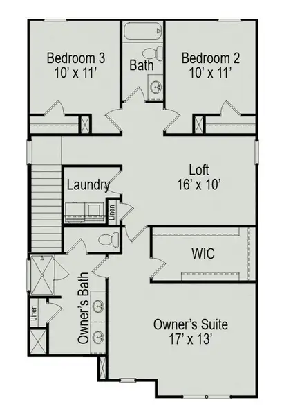 2D floor plan layout of this home in Jackson Hills, Clarksville, TN (Image 3).
