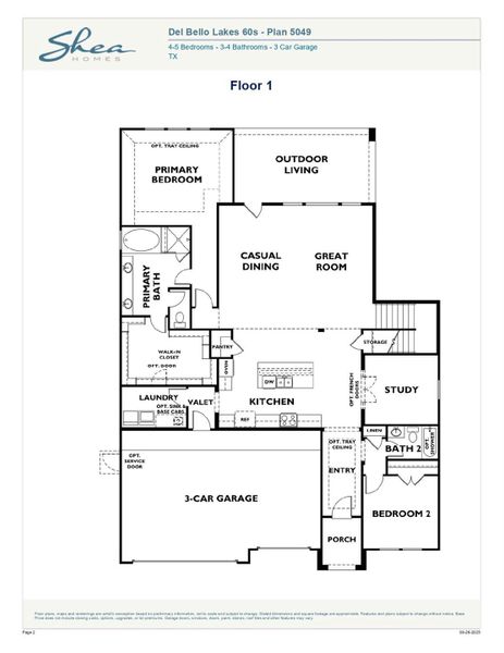 2D floor plan layout of this home in Del Bello Lakes 60', Manvel, TX (Image 2). 2D floor plan layout of this home in Del Bello Lakes 60', Manvel, TX (Image 2).