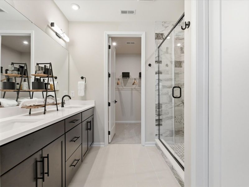 Representative furnished interior of a home built from the Dahlia by Tri Pointe Homes in Bellflower, Charlotte (Image 41).