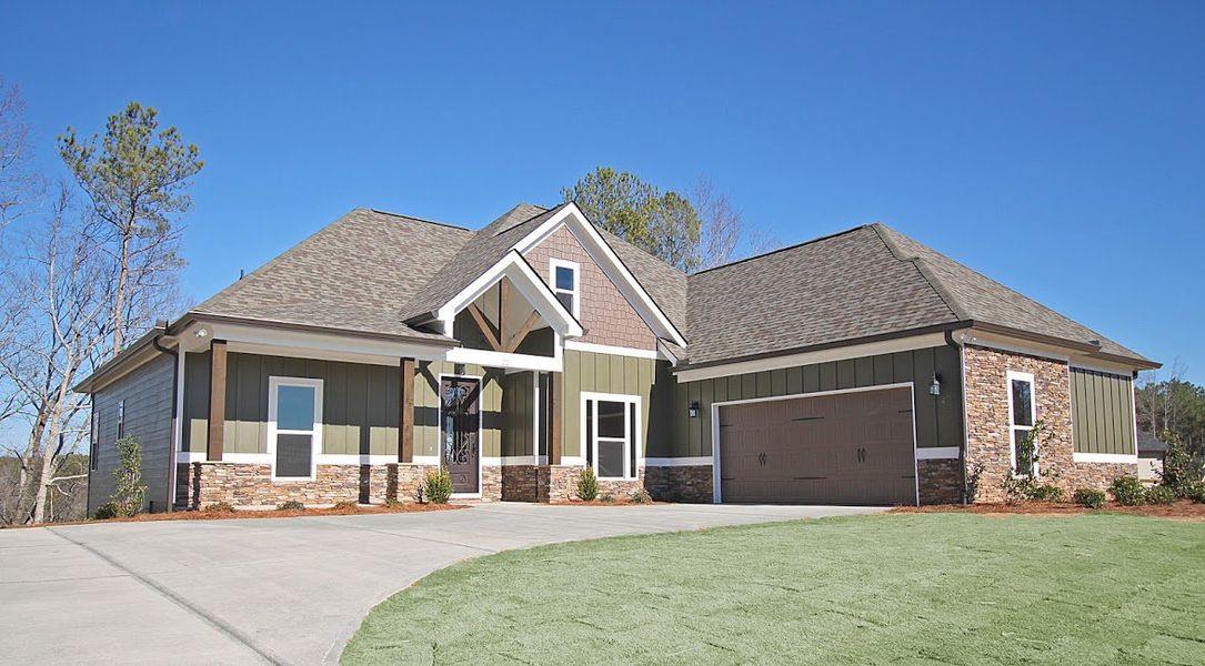 Representative exterior photo of a completed home built from the The Langston by Bamford and Company in Rowland Springs, Cartersville, GA (Image 1). Representative exterior photo of a completed home built from the The Langston by Bamford and Company in Rowland Springs, Cartersville, GA (Image 1).