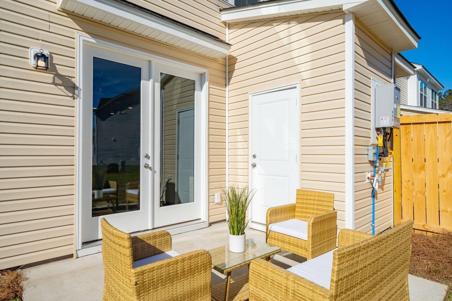 Exterior details and patio area of a home in Lakeview Commons, Goose Creek (Image 25).