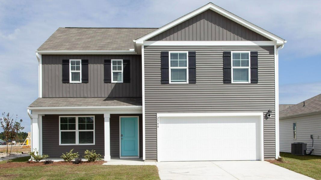 Representative exterior photo of a completed home built from the GALEN by D.R. Horton in Sidbury Station, Castle Hayne, NC (Image 2). Representative exterior photo of a completed home built from the GALEN by D.R. Horton in Sidbury Station, Castle Hayne, NC (Image 2).