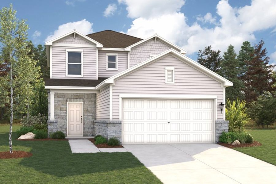 A house with a garage.