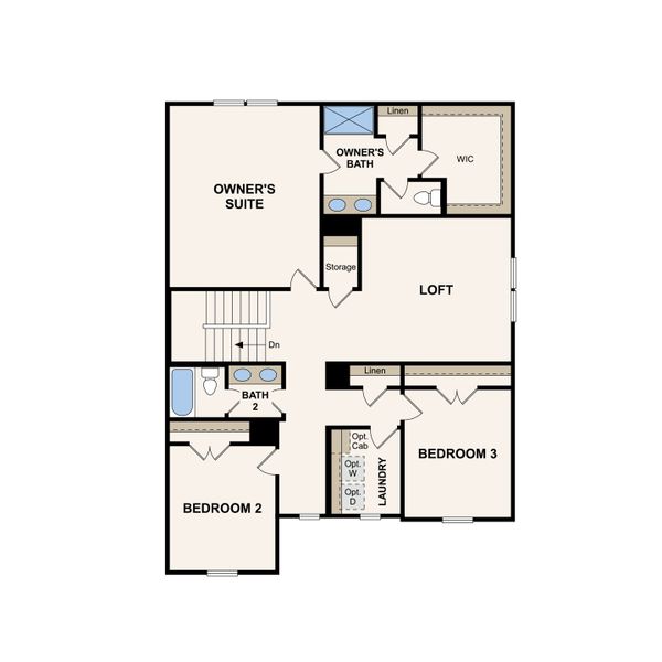 2D floor plan layout of this home in Canebrake at Hickory Hills, Old Hickory, TN (Image 5).