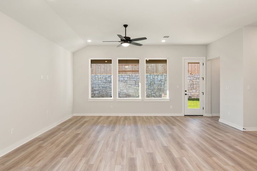 Spacious, unfurnished interior of a new home in Park Collection at Lariat, Liberty Hill (Image 31). Spacious, unfurnished interior of a new home in Park Collection at Lariat, Liberty Hill (Image 31).