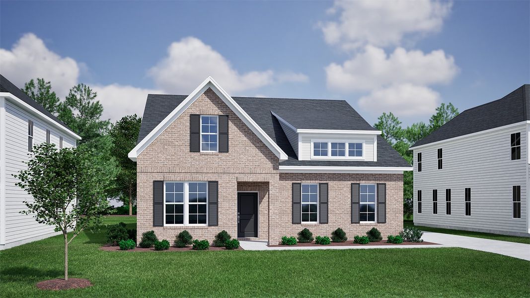 Representative exterior photo of a completed home built from the Hunter - Vanguard Collection by Mungo Homes in Ovation at Sweetbrier, Durham, NC (Image 19).