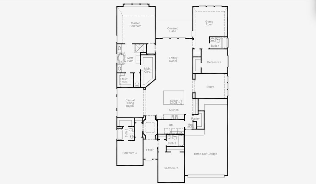 2D floor plan layout for the Bremond by Coventry Homes in Dominion of Pleasant Valley 70', Wylie, TX (Image 4).