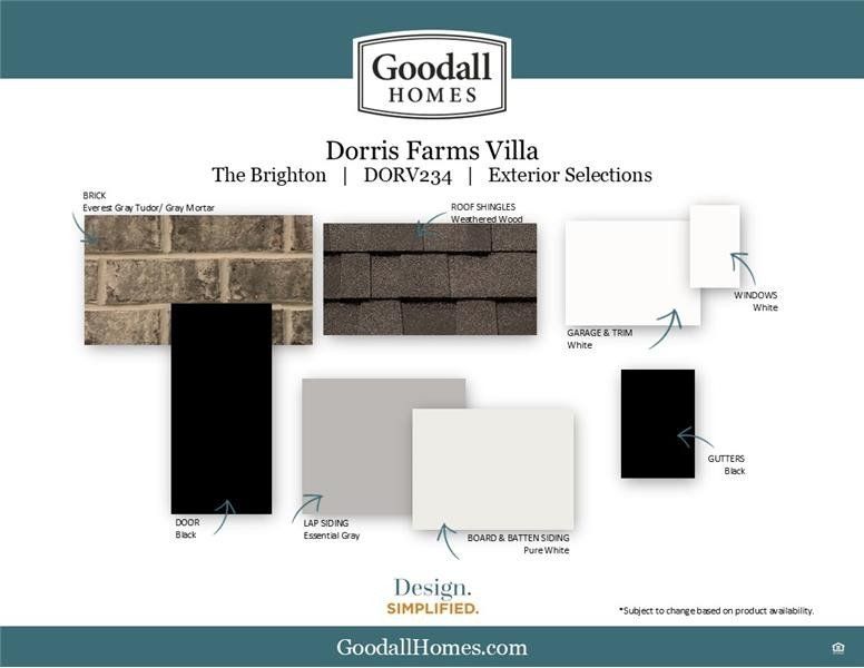 Sample of building materials used in homes in Dorris Farm at Willow Springs, White House (Image 37).