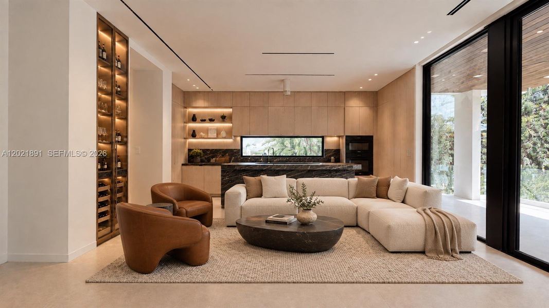 Furnished interior view inside a new home in , Key Biscayne (Image 10).