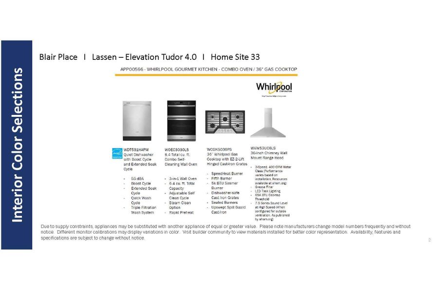 Included Appliances Included Appliances