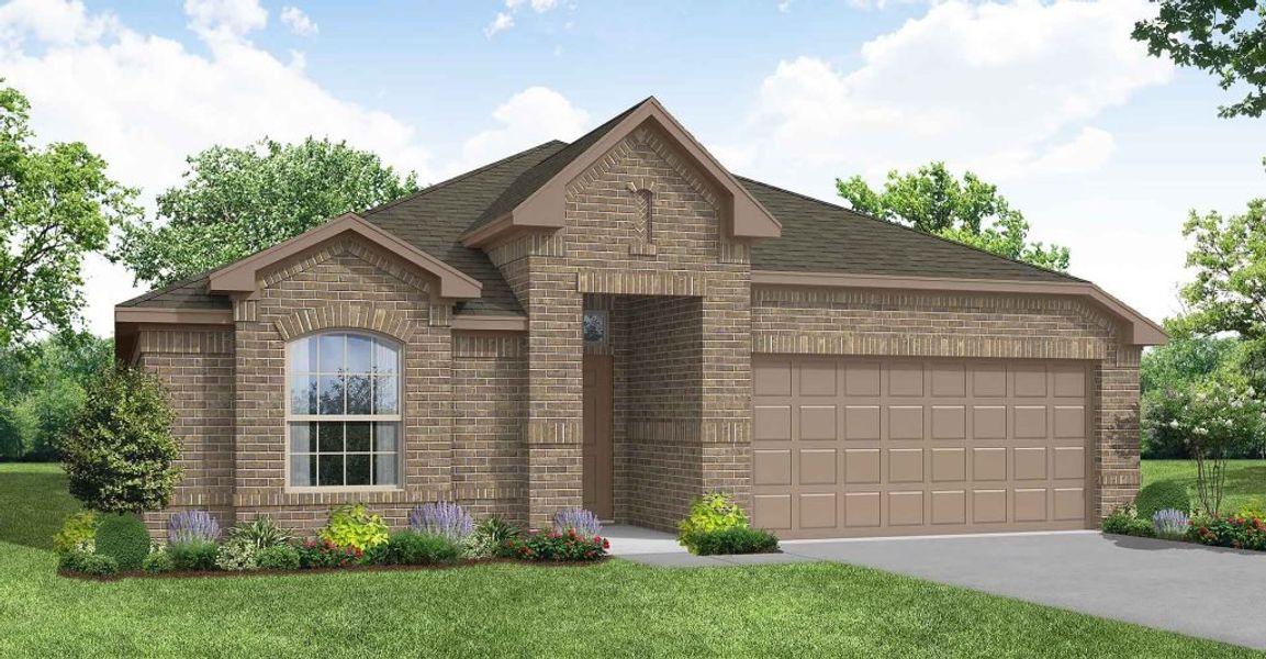 Representative exterior photo of a completed home built from the Austin by Impression Homes in Terra Vella, Haslet, TX (Image 5).